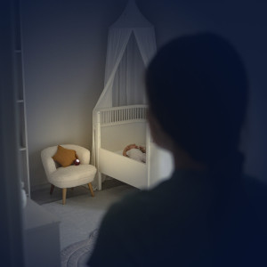 Veilleuse nomade LED "Little Moon Beige" Pabobo