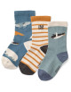 Chaussettes courtes enfant en coton Silas "Arctic Sea" (x3)