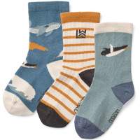 Chaussettes courtes enfant en coton Silas "Arctic Sea" (x3)