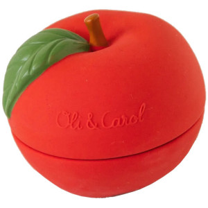 Jouet à Empiler & Balle Sonore bébé en caoutchouc naturel "Pomme" Oli & carol