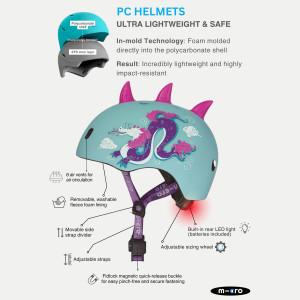 Casque de vélo "Néochrome Rose" avec LED (48-53 cm) Micro Mobility
