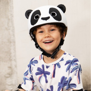 Casque velo bébé "Panda" avec lumière LED (46/50cm) Micro