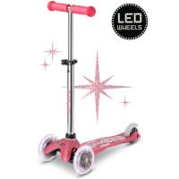 Trottinette 3 roues Mini Micro Deluxe avec roues LED Glitter "Rose" (2-6 ans)