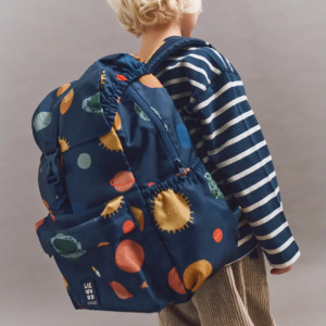 Sac à dos enfant A4 (36 cm) en PET recyclé Johnny School "Universe Navy" Liewood