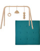 Tapis de jeu TAMI "Bleu Paon" + Arche d'éveil en bois et jouets NAHO