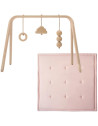 Tapis de jeu TAMI "Rose Nude" +  Arche d'éveil en bois et jouets NAHO