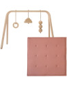 Tapis de jeu TAMI "Rose Marsala" +  Arche d'éveil en bois et jouets NAHO