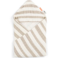 Cape de bain bébé en mousseline de coton bio "Stripes Sable"