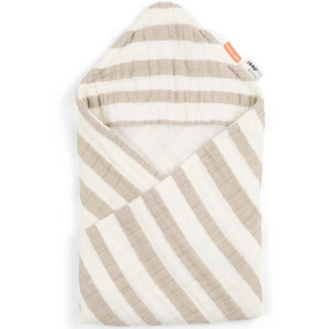 Cape de bain bébé en coton bio "Stripes Sable" Done by Deer