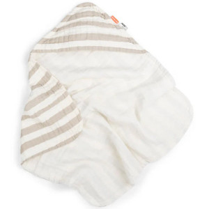 Cape de bain bébé en coton bio "Stripes Sable" Done by Deer