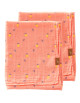 2 petits langes en mousseline de coton bio "Summer Fruit" (70x60)
