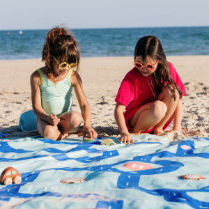 Serviette de plage en microfibre (180 x 180 cm) "Circuit Bleu" Quut