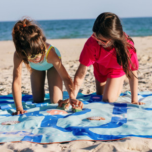 Serviette de plage en microfibre (180 x 180 cm) "Circuit Bleu" Quut