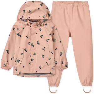 Ensemble (Veste + Pantalon) imperméable en PET recyclé Pedia "Berry Tuscany" Liewood