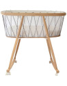 Berceau en bois KUMI "Black & White" (Matelas Coco Organic) + Roues