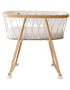 Berceau en bois KUMI "Bois de Rose" (Matelas Mousse) + Roues