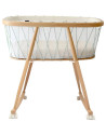 Berceau en bois KUMI "Lichen" (Matelas Coco Organic) + Roues