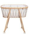 Berceau en bois KUMI "Noisette" (Matelas Mousse) + Roues
