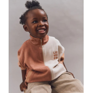 Sweat enfant zippé en coton bio Cassius 'Tuscany Rose Mix' Liewood