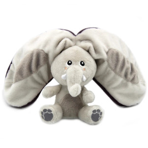 Peluche réversible Flipetz "Velvet l'Elephant & Aubergine" Déglingos