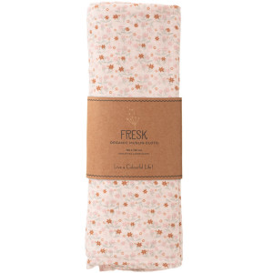 2 maxi-langes en gaze de coton bio "Garden Flower" (120x120)