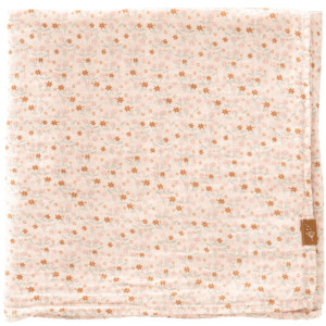 2 maxi-langes en gaze de coton bio "Garden Flower" (120x120)