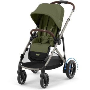  Poussette eGazelle S châssis taupe "Moss Green" Cybex