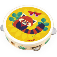 Tambourin en bois "Gioia - Panda Rouge" (2 ans et +)