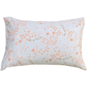 Taie d'oreiller en coton bio "Yukari Douceur Corail" (40x60)