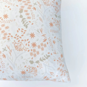 Taie d'oreiller en coton bio "Yukari Douceur Corail" (40x60)