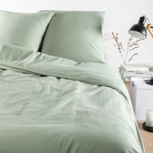 Taie d'oreiller en Satin de Coton Bio "Tilleul" (60x60) Kadolis