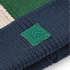 Bonnet en tricot coton bio Ezra Beanie "Classic Navy Mix" Liewood