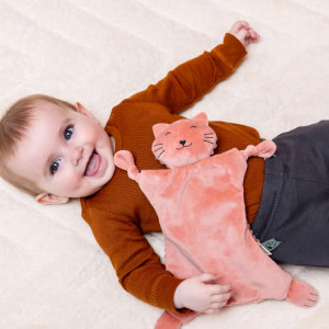 Doudou bébé fille en coton bio "Mrs Chat" Trixie