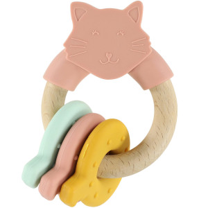 Hochet en bois et silicone "Mrs Chat" Trixie