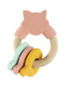 Anneau d'activités en bois et silicone "Mrs Chat"