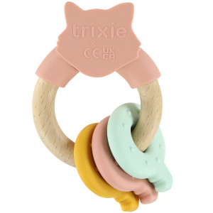 Hochet en bois et silicone "Mrs Chat" Trixie