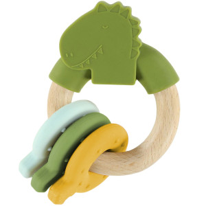 Hochet en bois et silicone "Mr Dino" Trixie