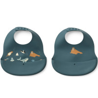 Bavoirs à poche en silicone Ember "Arctic Sea" (6-36 mois) (x2)
