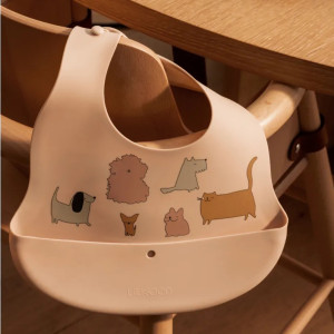 Bavoirs à poche en silicone Ember "Cats and Dogs" (6-36 mois) (x2) Liewood