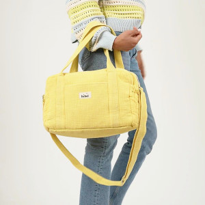 Sac à langer Middle en double gaze de coton "Jaune Izamal" Bebel