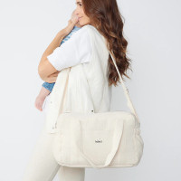 Sac à langer Middle en double gaze de coton "Sable" Bebel