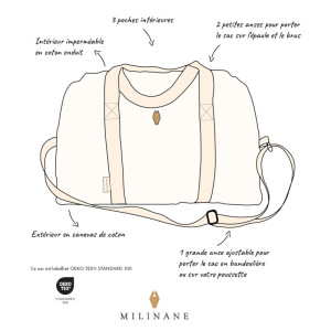 Sac à langer en coton Joseph "Graou Brique" Milinane