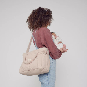 Sac à langer Comme un bonbon en double gaze de coton "Grège" Bebel