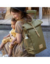 Sac à langer à dos mixte en PET recyclé "Rolltop Olive" Lassig