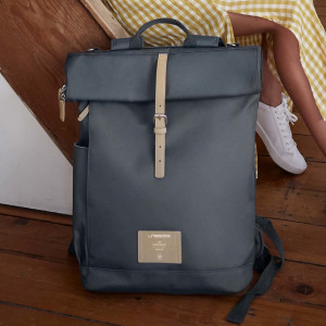 Sac à langer à dos mixte en PET recyclé "Rolltop Anthracite" Lassig