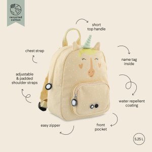 Sac à dos bébé (25 cm) en coton hydrofuge "Mrs Licorne" Trixie