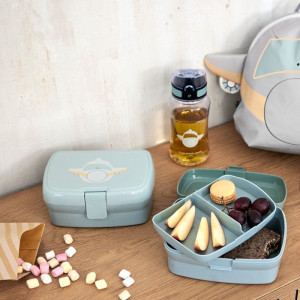 Boîte à goûter compartimentée "Tiny Drivers Avion" Lassig