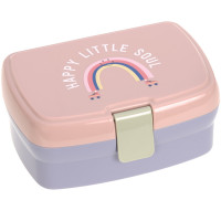 Boîte repas & goûter compartimentée "Arc-en-Ciel Rose"