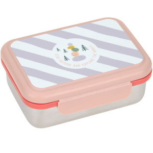 Boîte repas & goûter compartimentée en inox Sunny Explorer "Rose" Lässig