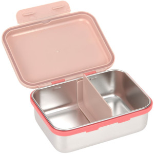 Boîte repas & goûter compartimentée en inox Sunny Explorer "Rose" Lässig